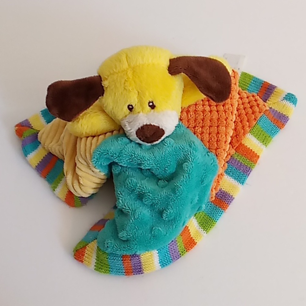 ANIMAL ADVENTURE Lovey Lovie Blankie Dog Plush One Size 11x11 Multi Colors